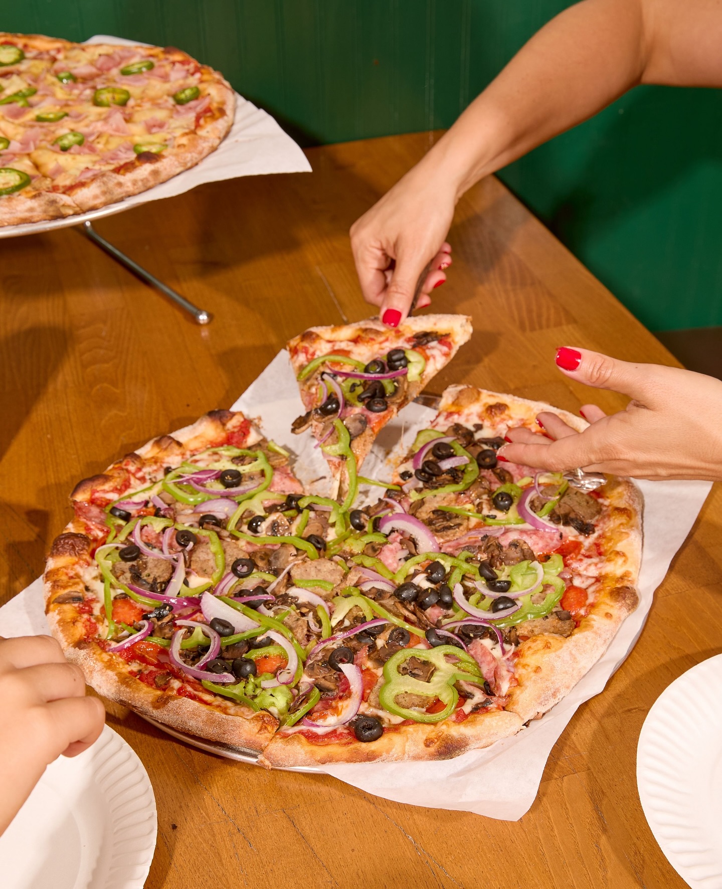 A veggie pie from Marley G's Pizza